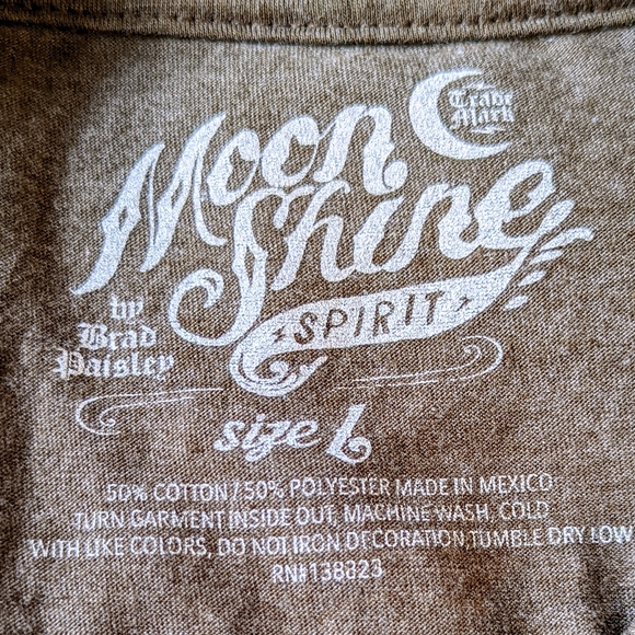 Moonshine Spirit by Brad Paisley Heathered Light Brown Tee - Picture 7 of 15